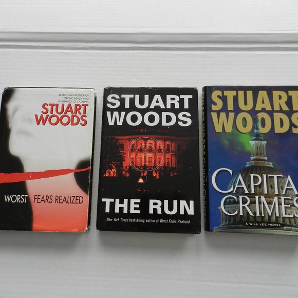 STUART Woods Hardcover Novels The Run Worst Fears Realized Capital Crimes - Picture 1 of 3